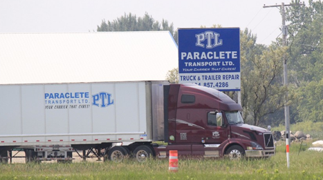 paraclete transport Ltd. Trucks, hauling